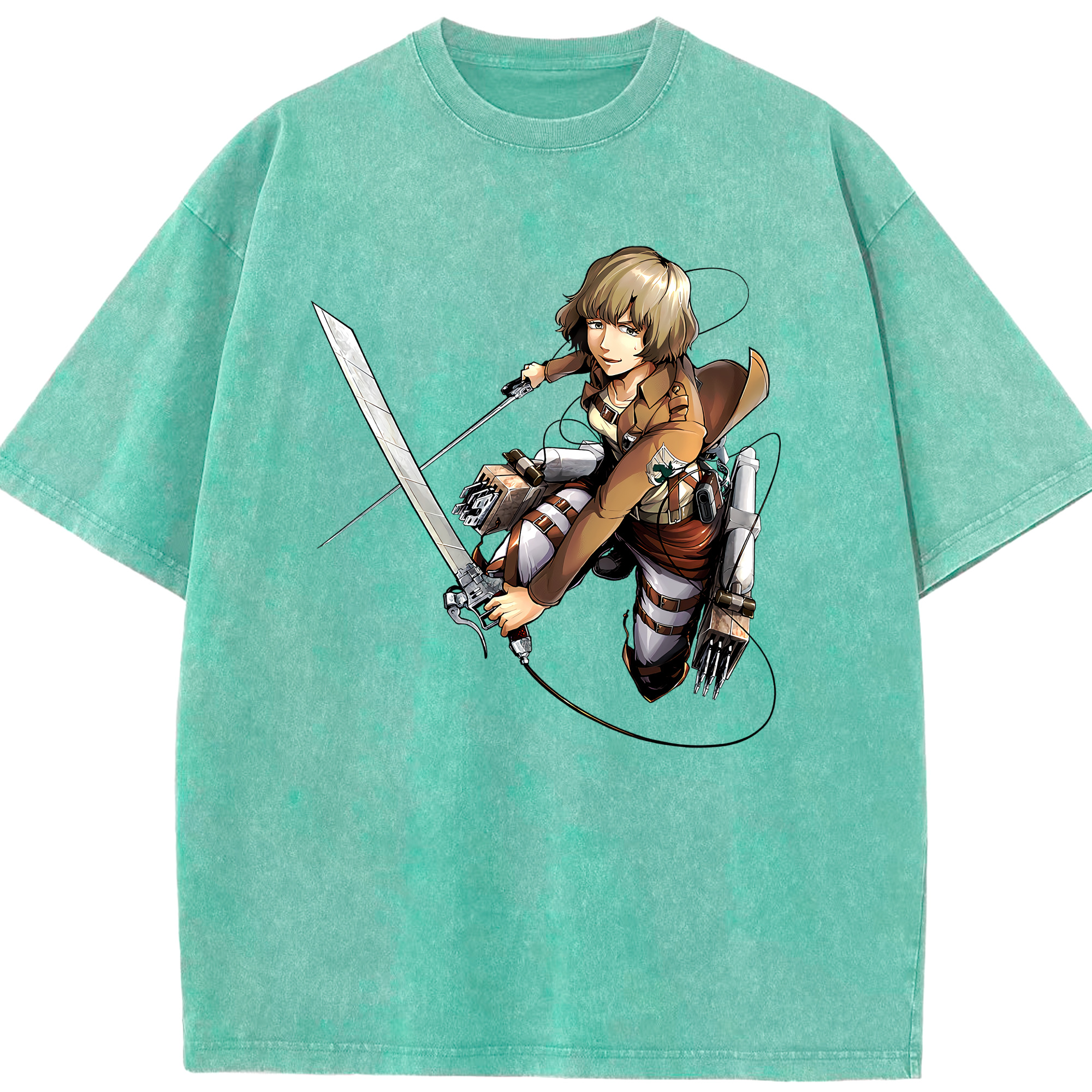 （画像用） 進撃の巨人 ヒツチ Attack on Titan Hitch 綿100% ヴィンテージ風 半袖Tシャツ（フロントプリント）